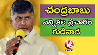 AP CM Chandrababu Public Meeting In Gudivada | TDP Election Campaign | V6 News