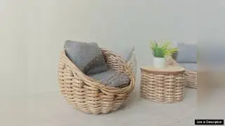 1:12 Dollhouse miniature round wicker chair with pillows eBay Review