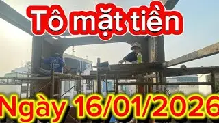 [2026-01-16] Thi công tô mặt tiền, cán sàn, xây hộp gain và tô tường nhà vệ sinh ngày 16/01/2026.