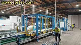Automatic EPS cutting line cutting 2 pieces of EPS blocks