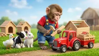 😱🏡 Homeless Animals on the Farm?! Monkey NaNa Builds Tiny Houses for Everyone! 🐒💚