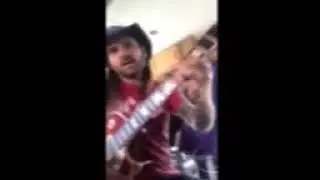 Jon Leon of White Wizzard in studio rehearsals 2017 teaching guitar on Chasing Dragons