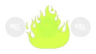 Neon green flame flickering 2D cartoon object animation