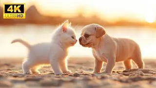 Baby Animals 4K - Lovely Wild Cute Animals With Relaxing Healing Music (Colorfully Dynamic)