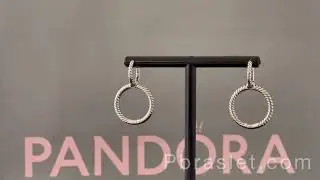 Двойные серьги-кольца со змеиным орнаментом Pandora (299562C00)