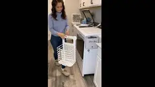 Folding Laundry Basket Collapsible White A.J.A. & MORE