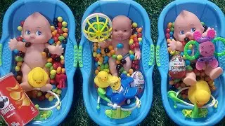 ✨ Baby Dolls Bath Time Surprise | Colorful Candy Sounds & Fun Toys 🛁🍬