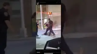Woman slaps a cop, then gets knocked unconscious by a blind one-punch by another cop from behind