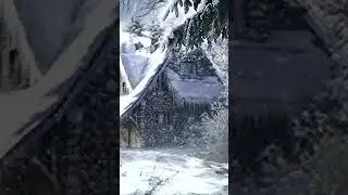 ❄️ Extreme Snowstorm & Snowfall on Frozen Cabin | Relaxation SHORTS / #FunAmbience #Shorts
