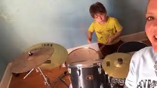 Liam rocking a drum beat in lessons!