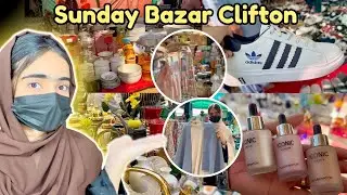 Exploring *SUNDAY BAZAR* Clifton📍| Imported Branded Makeup😱| Home decor items, aesthetic Finds,