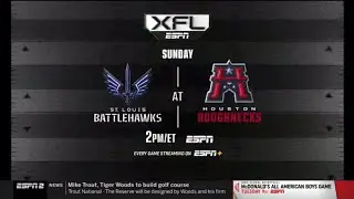 XFL week 7 lineup