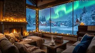 Gentle Piano & Crackling Fireplace for Calm Moments - Study, Work or Relax 🎹🔥