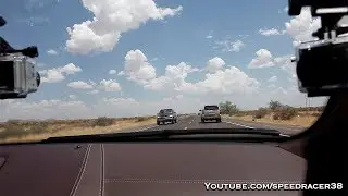 Audi R8 chasing Lamborghini LP640 at 200mph