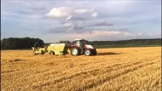 Strohpressen mit Steyr CVT 4130 + Claas Quadrant 1150 RC