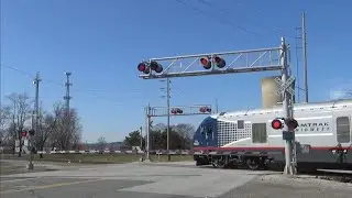 (NEW & Fixed US&S E-Bell!) Michigan Boulevard (US-12) Railroad Crossing #1, Michigan City, IN