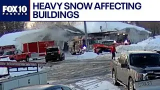 Ice and snow weigh down roof and car garage, both collapse l FOX 10 Talks