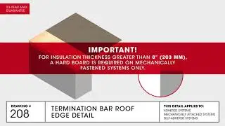 Termination Bar Roof Edge Detail | TPO Commercial Roofing | GAF Drawing 208