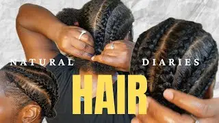 Natural Hair Diaries | How I style my natural hair, Braiding my own hair,  No weave