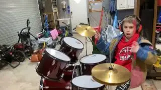 Playing believer from imagine dragons on the drums