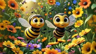 Four Buzzing Bees Dance in the Garden | Fun Nature Song for Kids | Nursery Rhymes and Learning