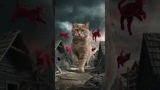 ভয়ংকর বিড়ালের তাণ্ডব | Cat Rampage | #SurrealScene, #GiantCats, #VillageChaos