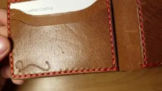 Rose leather crafting slim wallet