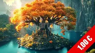 Golden Tree on Lagoon &mdash; Enchanted Fantasy Nature Stock Video (HD)