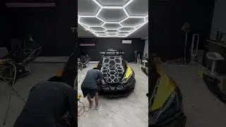 Wrapping a C8 Corvette Hood in Satin Energetic Yellow 💛 #carwrap #carwrapping #carwraps