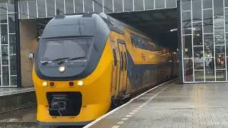Drukte op Eindhoven Centraal in de regen. 10 Dutch trains in 10 minutes!