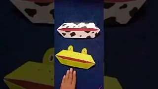 origami paper box frog |paper pencil case 🐸 # shorts