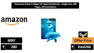 Classmate Pulse 6 Subject 3D Spiral Notebooks   Single Line, 300 Pages, 297mm210mm