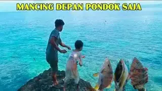 BANYAK JENIS IKAN MAHAL DI BAWAH TEBING DEPAN PONDOK, sekali mancing Langsung strike