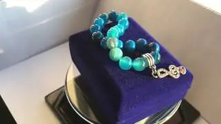 Calming Peace Blue Agate Bracelet made from 8mm beads - Crystal Note