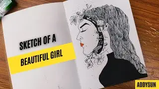 Sketch of a Girl | illustration | technical pens | Beautiful girl | addysun
