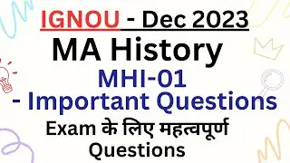 MA History MHI-01 - Important Questions || IGNOU || @TheENub @NubInfo