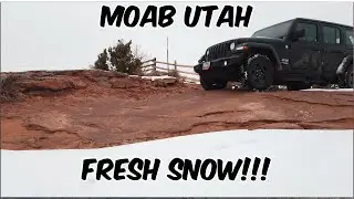 Moab Utah in Winter Willow Springs Trail Jeep Wrangler Sahara