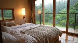Cozy Bedroom with Rain Outside 🌧️ 7 Hours Sleep & Relaxation