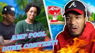 THEY WENT AT IT! 😂🏀 | AMP POOL DUNK CONTEST - REACTION