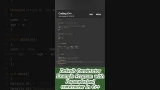 Default constructor example program with parameterized constructor in c++ 