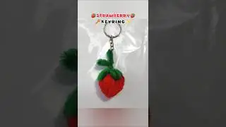 DIY pipe cleaner strawberry 🍓 keychain #fruits
