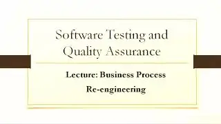 Introduction to BPR Business process reengineering