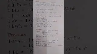 Speed,force,work and energy,pressure and power measurement values