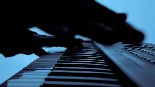 mixkit hands of a talented pianist playing on a blue background 44147 full hd