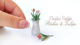 How to Make a Vintage Miniature Pitcher | DIY Dollhouse Flowers Easy Paper Craft #dollhouseminiature