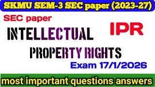 #intellectual property rights sec 3 semester 3 skmu #3rd semester