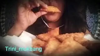 Samosa (middle eastern/indian food) mukbang.. ASMR eating show/korea/asmr /Trinidad/caribbean