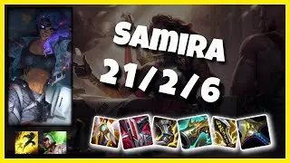 Samira Bot Lane 11.2 Challenger Gameplay Replay S11 (21/2/6) - BR