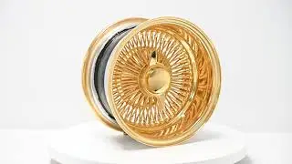LA Wire Wheels Reverse 100 Spoke Straight Lace American Gold Plating #WW129