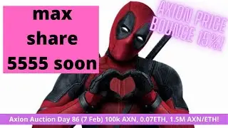 Axion Auction Day 86 (7 Feb) 100k AXN, 0.07ETH, 1.5M AXN/ETH! Price Bounce 15%! Max Share Time Soon!